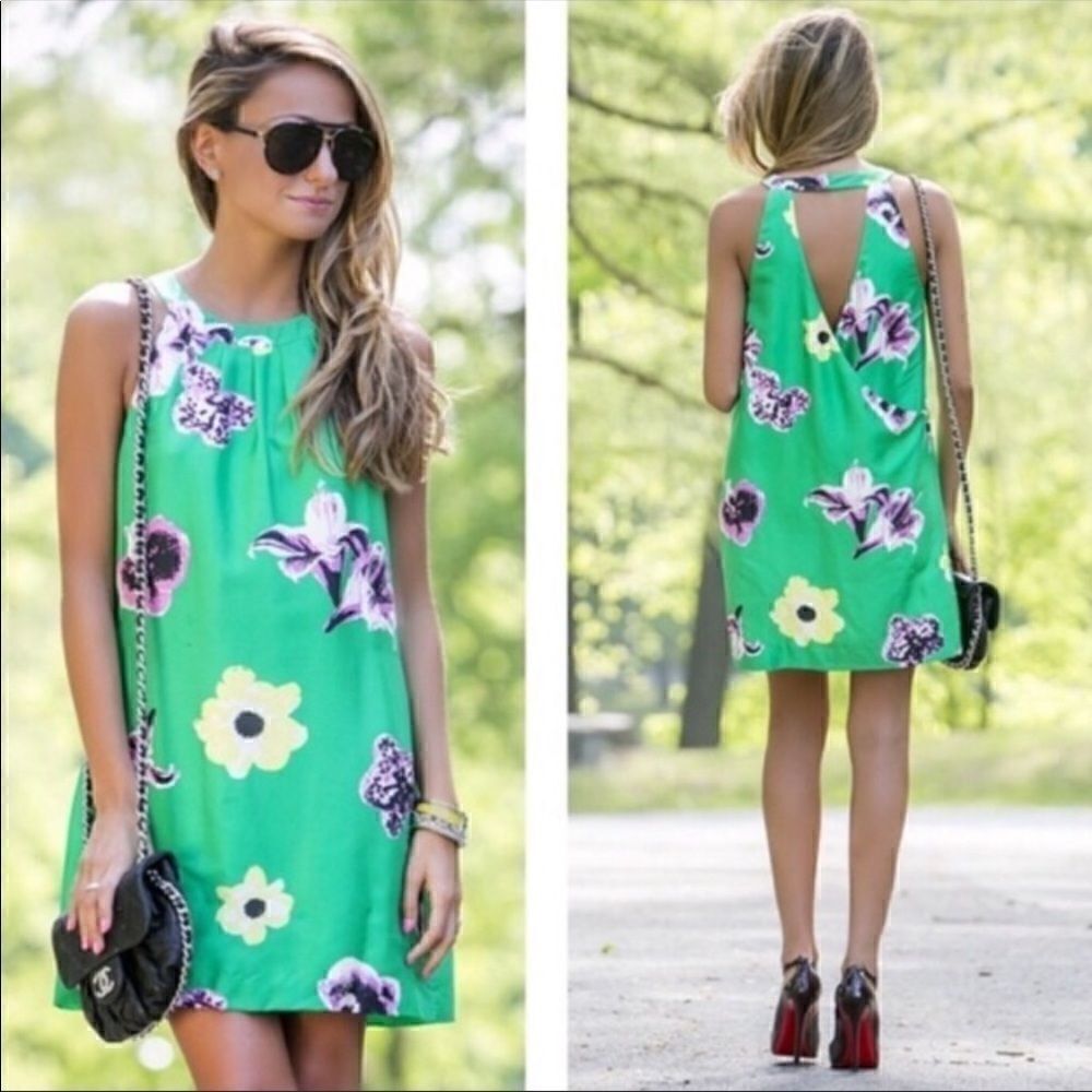 J. Crew Circle Neck Printed White and Navy Dress